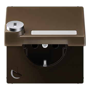 JUNG SCHUKO розетка с крышкой и замком, латунь Antik ME1520NAKLSLAT