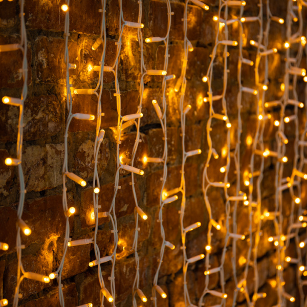 NEON-NIGHT Гирлянда "Светодиодный Дождь" 2х3м, постоянное свечение, белый провод "КАУЧУК", 230 В, диоды ЖЁЛТЫЕ, 760 LED 237-131