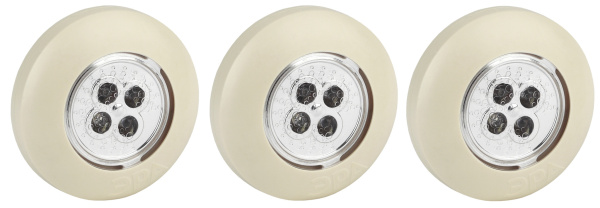 ЭРА SB-505 Фонарь пушлайт "Аврора" [4xLED, 3xAAA, слон. кость, 3шт в кор] (20/120/480)