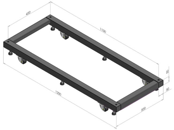 Hyperline ORV-BSM-1000 Основание для стоек ORV2 и ORV2A глубиной 1000 мм, для установки стойки на ножки и ролики (в комплекте 6 ножек и 2 ролика + 2 р 38145