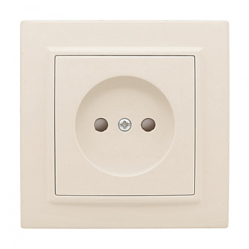EKF Basic Минск Бежевый Розетка б/з, со шторками, 10 А, СП