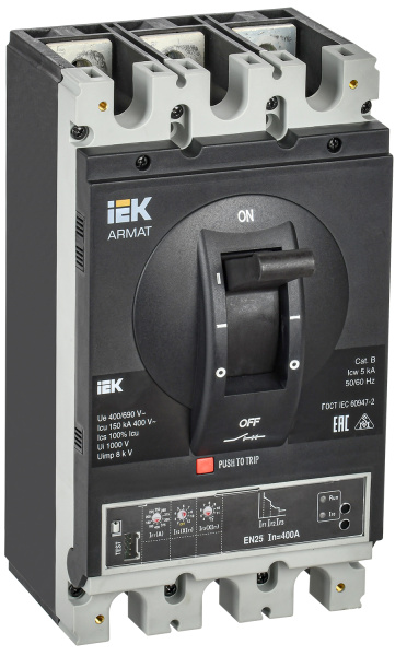 IEK ARMAT Автоматический выключатель в литом корпусе 3P H 150кА 400А эл. станд.