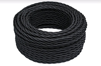 BIRONI Черный матовый Витой провод 3*0,75 150м B1-432-73-150