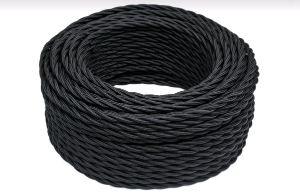 BIRONI Черный матовый Витой провод 3*0,75 150м B1-432-73-150