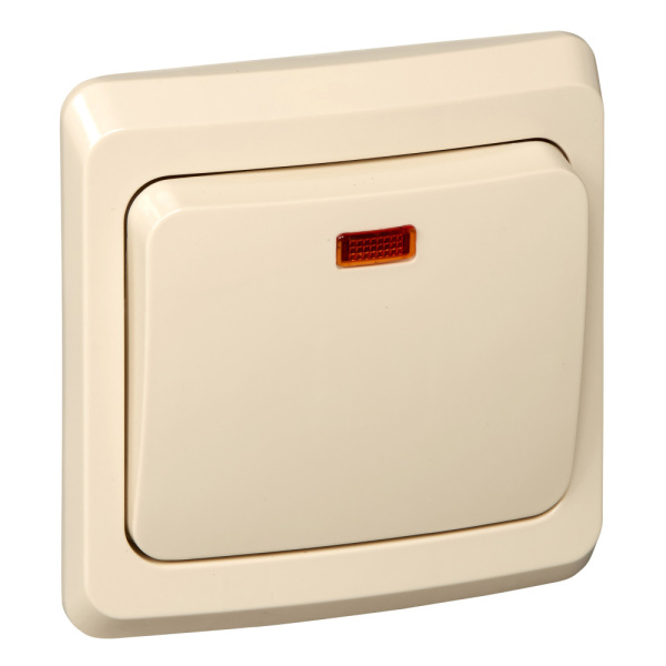 Systeme Electric Этюд Крем Переключатель 1-клавишный с подсветкой