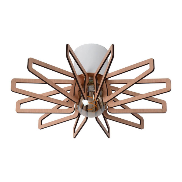 Lucide ZIDANE Светильник потолочный 77184/45/31 E27/15W White/Light Wood