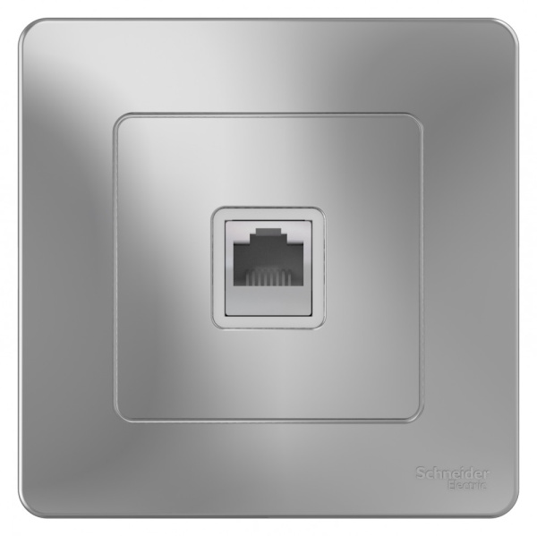 Systeme Electric Blanca внутр Алюминий Розетка ТЛФ RJ11