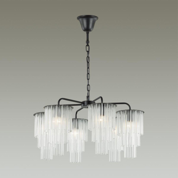 Купить Odeon Light 4921/6 MODERN ODL22 329 черный/прозрач./матов./стекло Люстра E27 6*60W PAPITA