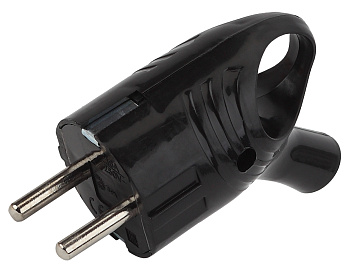 ЭРА Vx4-B Черный Вилка с/з угловая с кольцом 16A