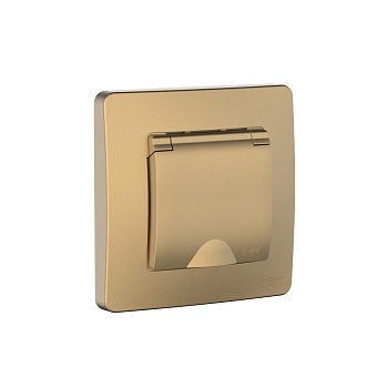 Systeme Electric Blanca внутр Титан Розетка с/з IP44 со шторками, с крышкой, 16А, 250В