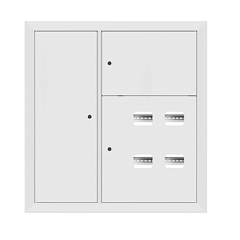 EKF PROxima Щит этажный 4 кв. RAL9003 со слаботочным отсеком слева (1000х950х160)