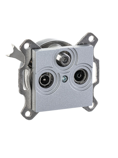 Купить ABB EPJ Levit серебро / дымчатый чёрный Розетка TV-R-SAT, серебро 2CHH083303A6070