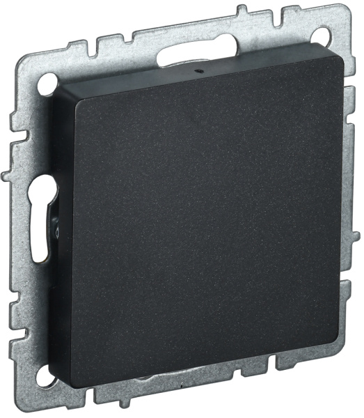 IEK BRITE BASE Черный Заглушка c суппортом МЗ10-БрЧ