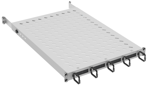 IEK ZPAS ITK Полка стационарная 19" 1U органайзер щетовой 120кг 850мм серый ZP-FS35-U-1U-89