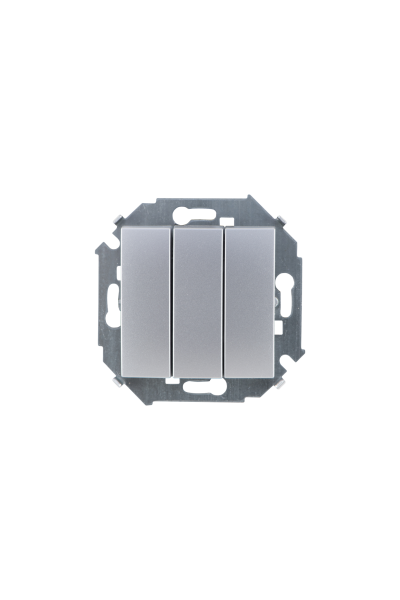 Купить Simon 15 Алюминий Выключатель 3-клавишный, 10А, 250В, винт.зажим 1591391-033