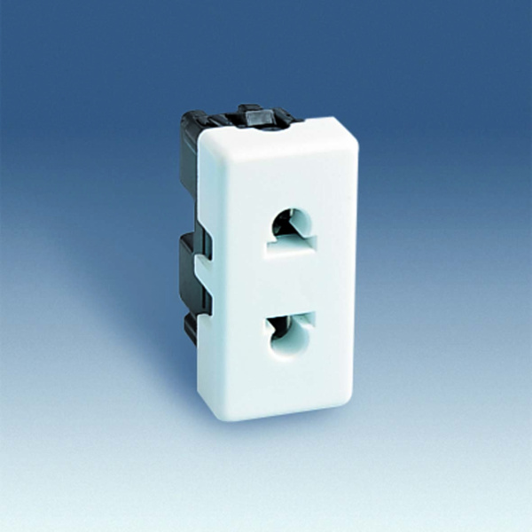 Simon 27 Мех Слоновая кость Розетка без заземления 2P, евро-американский стандарт, узкая, 16А 250В 27438-31