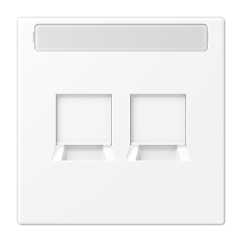 JUNG LS 990 Белый матовый Плата для двух модулей с полем для надписи, фиксация защёлкиванием LS1969-25NAWEWWM