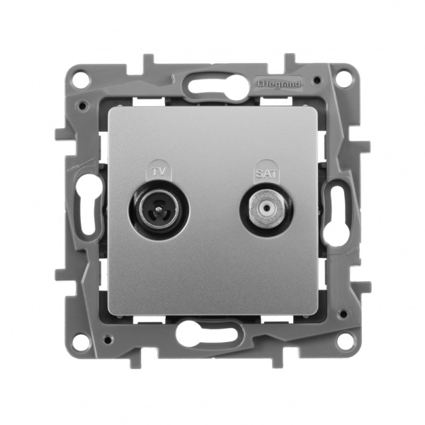 Legrand Etika Алюминий Розетка Розетка TV/SAT 2-х кабельная 672457