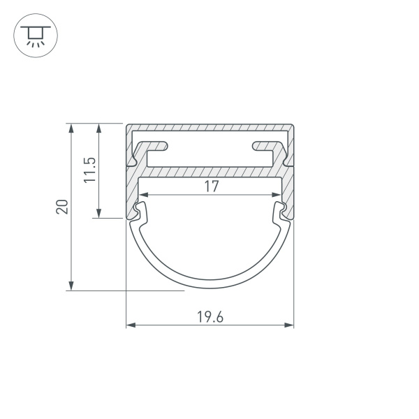 Купить Arlight Профиль ARH-WIDE-B-H20-2000 ANOD (Алюминий) 016188