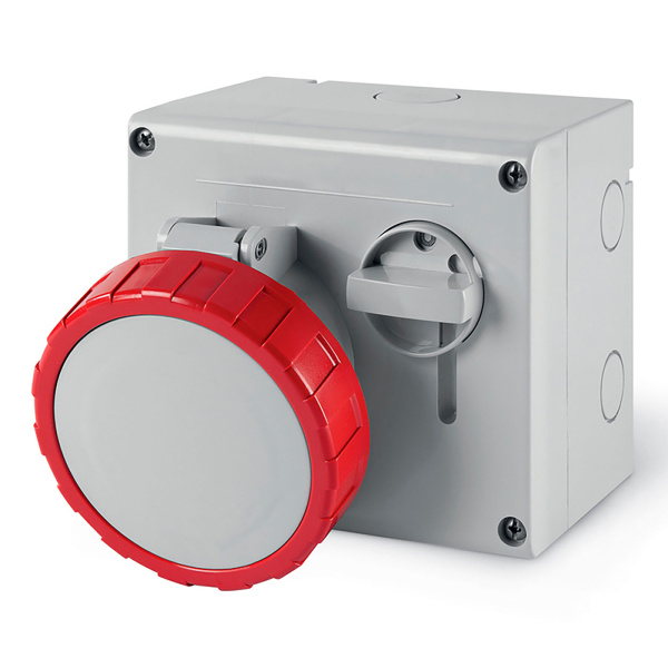 DKC Розетка настенная с мех-ой блокировкой и верхним расположением разъема IP67 32А 3P+E+N 400В