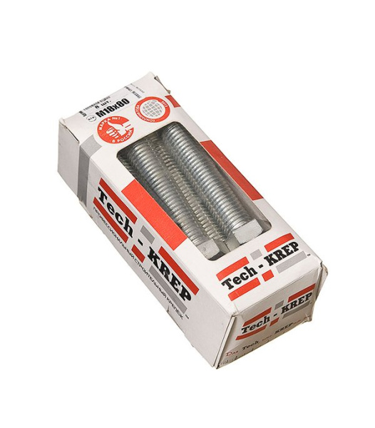 Tech-Krep Болт DIN933 с шестигранной головкой оцинк. М18х80 (8 шт) - коробка с ок. Tech-Kr 126540