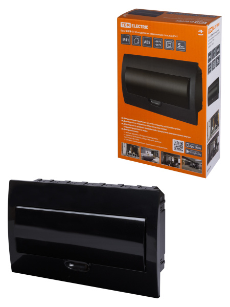 TDM Бокс ЩРВ-П-18 модулей встраиваемый пластик IP41, Антрацит SQ0902-1005