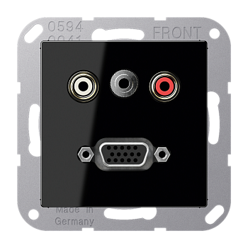 JUNG 2x Cinch Audio (RCA) / Stereo Jack (TRS 3.5 mm) / VGA, чёрный MAA1072SW