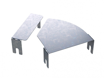 DKC Крышка на горизонтальный изменяемый угол СРО 0-45град. 150, 1,5 мм, цинк-ламель