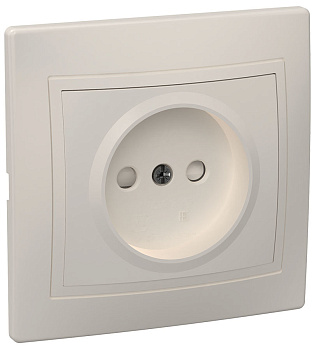 IEK KVARTA РСш10-2-ККм Розетка 1местн. без з/к с защ.штор. 10А (кремовый)
