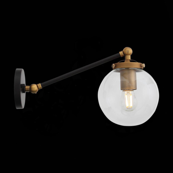ST LUCE SL234.411.01 Бра  Черный, Золото/Прозрачный E27 1*40W Купить ST LUCE SL234.411.01 Бра  Черный, Золото/Прозрачный E27 1*40W