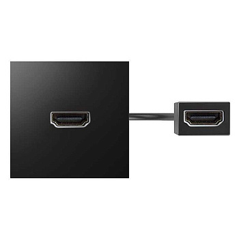 Simon 400 Черный Модуль с адаптером, проходной HDMI мама/мама 40001194-038