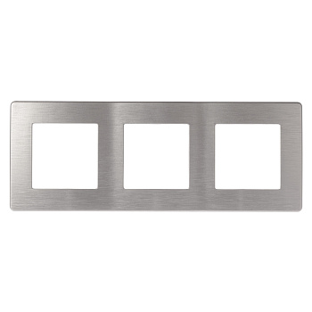 ЭРА Рамка для розеток и выключателей Серия 12 12-5103-03 на 3 поста, Сатин, алюминий
