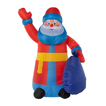 NEON-NIGHT 3D фигура надувная "Дед мороз с подарком", размер 180 см, внутренняя подсветка 2 LED, компрессор с адаптером 12В, IP 65 511-206