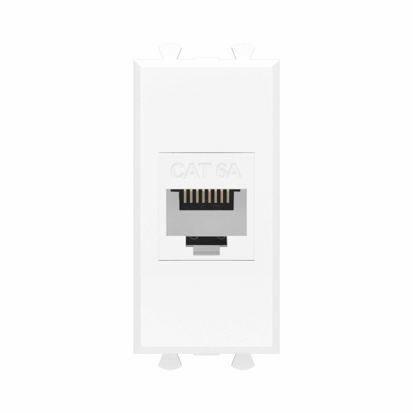 DKC Компьютерная розетка RJ-45 без шторки модульная , кат.6А, "Avanti", "Белое облако", 1 модуль