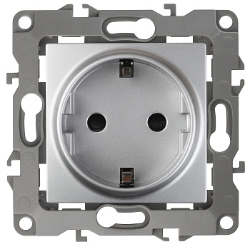 ЭРА 12-2101-03 Розетка 2P+E Schuko, 16A-250В, IP20, 12, Алюминий