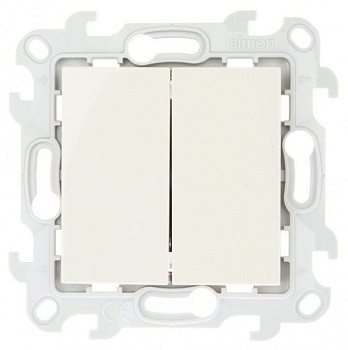 Simon 24 Слоновая Кость Двухклавишный кнопочный выключатель 10A 250В 2410151-031