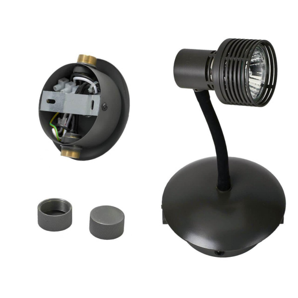 Купить Lussole LOFT Металл/флекс Черный /  Металл Светильник настенно-потолочный GU10 5,5W GRLSP-9821