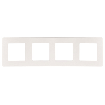 ЭРА Рамка для розеток и выключателей Серия 12 12-5104-01 на 4 поста, Сатин, белый