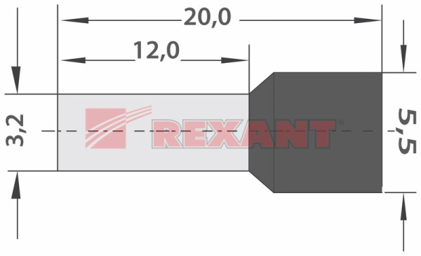 Купить Наконечник штыревой втулочный изолированный F-18мм 4мм² (НШВи 4.0-18) серый Rexant 08-0822