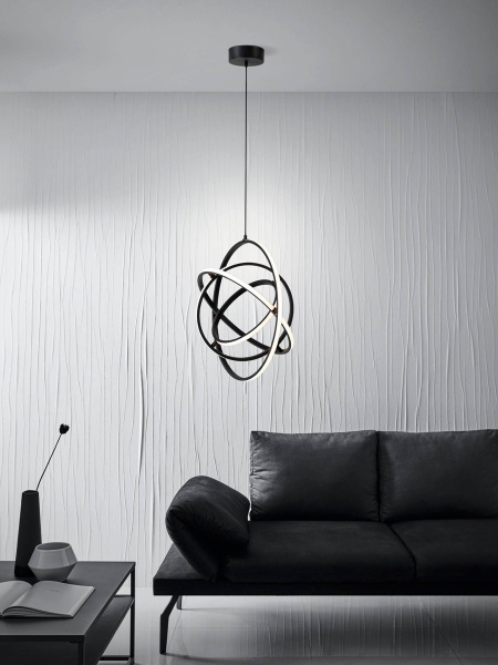 Купить Eglo RETORNIO Подвес светодиодный с димм., 43W(LED), Ø580, H1200, 6200lm, сталь, алюминий, черный/пластик, белый 39893