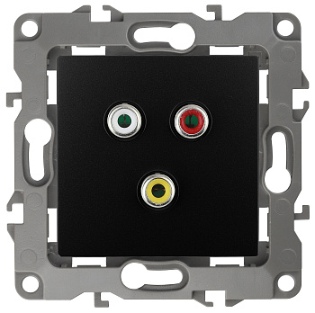 ЭРА 12-3113-05 Антрацит Розетка RCA, IP20, 12 Б0027475
