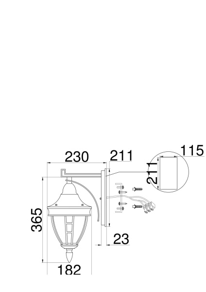 Купить Maytoni Outdoor Rivoli Бра Черный O027WL-01B