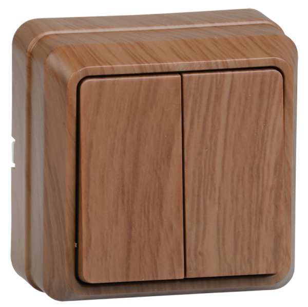 Купить IEK OKTAVA ВС20-2-0-ОД Выключатель 2кл 10А откр.уст. (дуб)