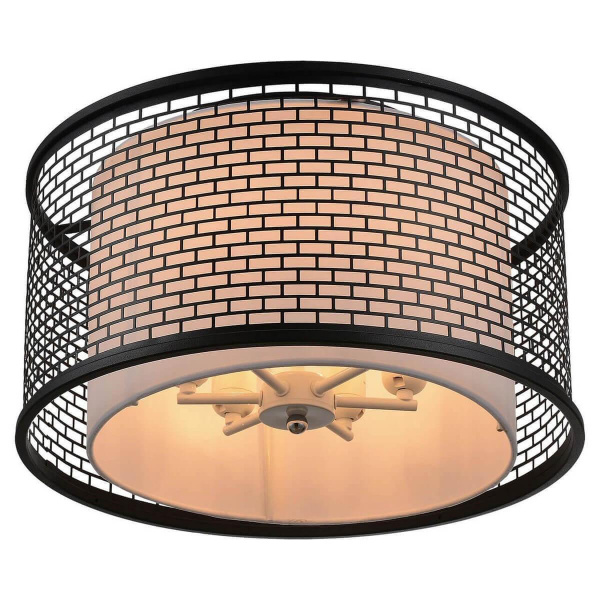 Lussole LOFT Металл Черный /  Ткань Люстра E27 60W LSP-9676