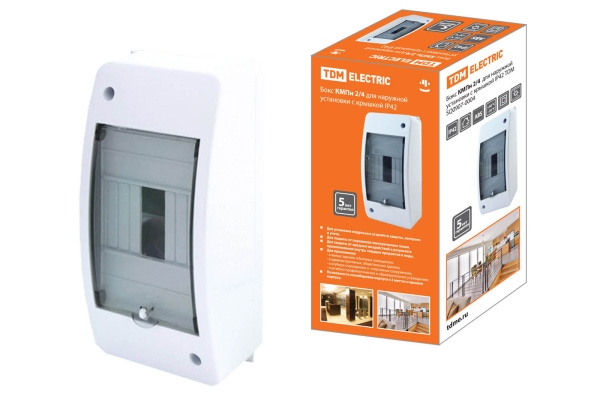 TDM Бокс КМПн 2/4 для наруж. уст. с крышкой IP42 SQ0907-0004
