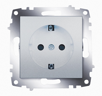 ABB Cosmo Алюминий Розетка с/з с защитными шторками 619-011000-243
