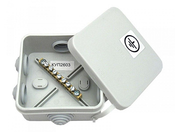 Hegel Коробка уравнивания потенциалов д/открытой установки, 7 вводов, внутр разм 100x100x50 мм, ниша: 109,6x109,6x54, IP55 КУП2604-И