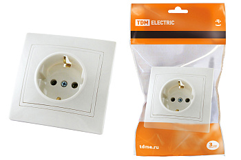 TDM Розетка 2П+З 16А 250В белая "Таймыр" SQ1814-0012
