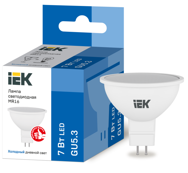 Купить IEK Лампа светодиодная ECO MR16 софит 7Вт 230В 6500К GU5.3