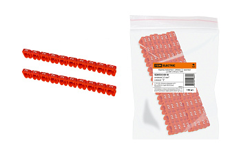 TDM Маркер наборный - символ "2" красный 2,5 мм2 (150 шт.) SQ0534-0018